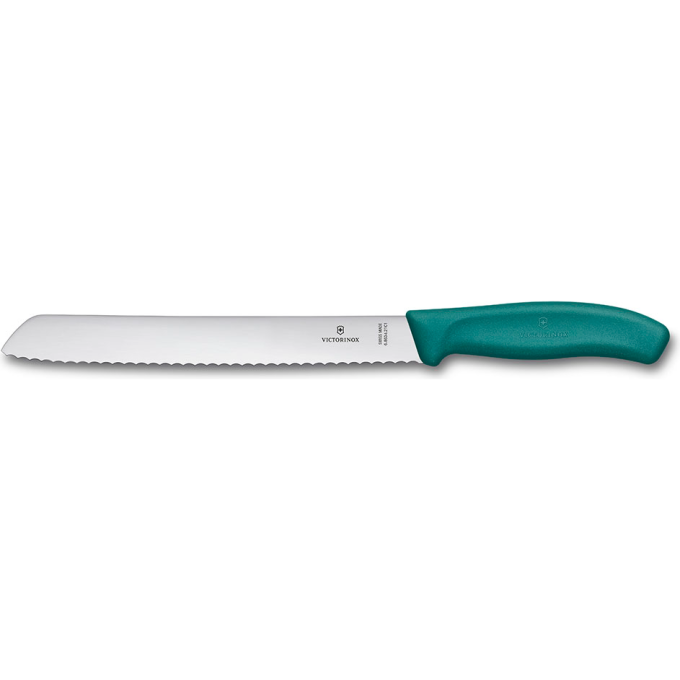 Нож для хлеба Victorinox Swiss Classic, зелёная рукоять 6.8634.21C1B